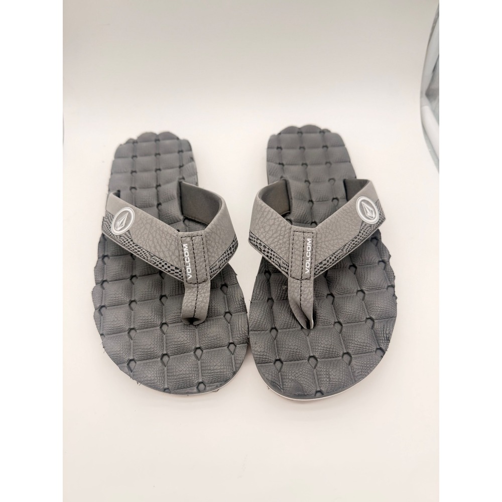 Volcom Recliner Mens Flip Flop Sandals Grey Charcoal Thong V0811520 Size 8